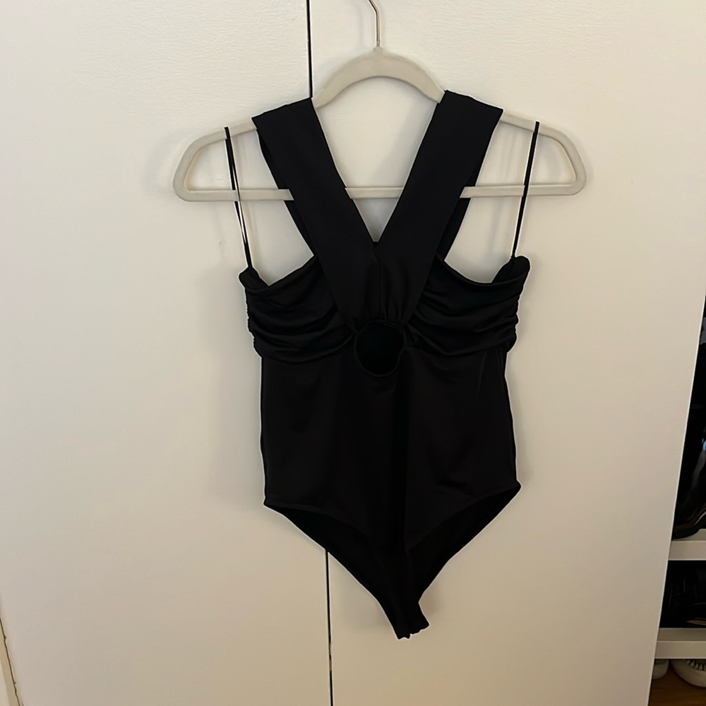 Black Zara cutout bodysuit